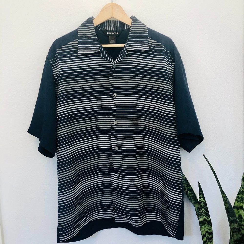 Claiborne Men's Short Sleeve Button Down Shirt | L